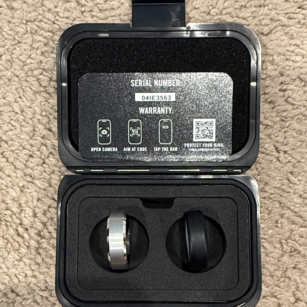 Silver and Black Men's Ring Set